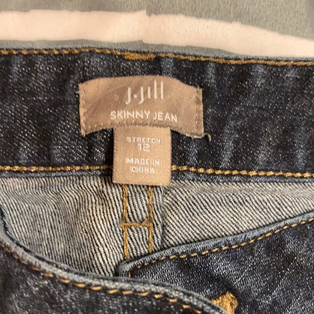 J.Jill skinny jeans. Size 12. Dark wash.